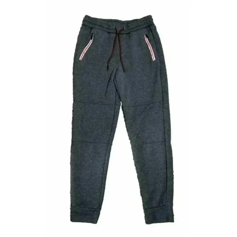 Spyder Active Gray Pattern Joggers Pants Men's STapered Drawstring Zip pockets